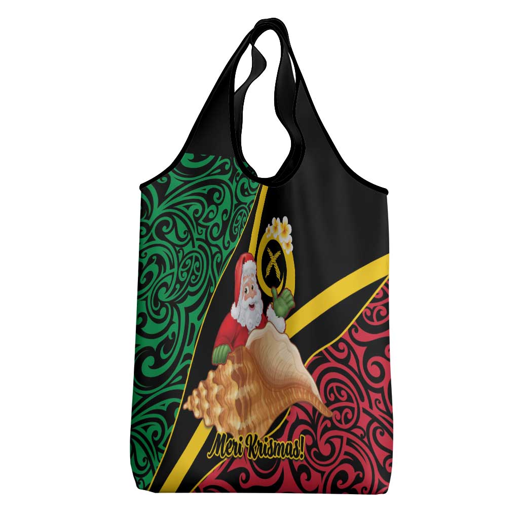Vanuatu Christmas Grocery Bag Vanuatuan Conch Shell - Meri Krismas!