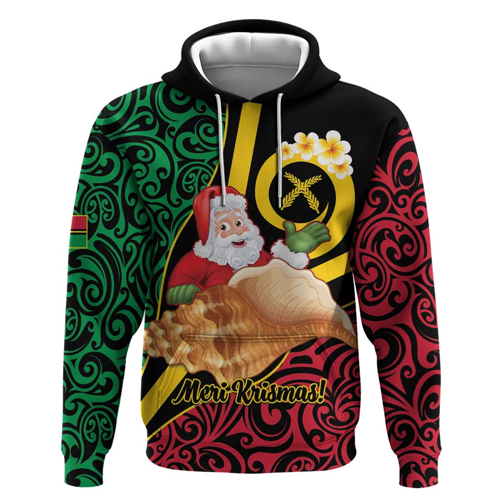 Vanuatu Christmas Hoodie Vanuatuan Conch Shell - Meri Krismas!