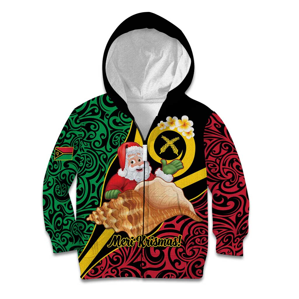 Vanuatu Christmas Kid Hoodie Vanuatuan Conch Shell - Meri Krismas!