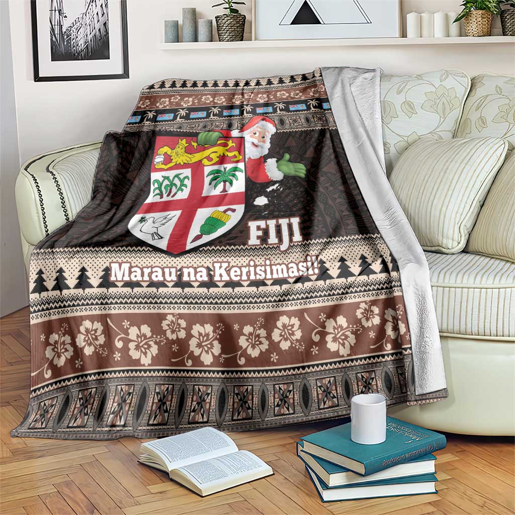 Fiji Christmas Blanket Fijian Masi Marau na Kerisimasi! - Brown