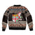 Fiji Christmas Bomber Jacket Fijian Masi Marau na Kerisimasi! - Brown