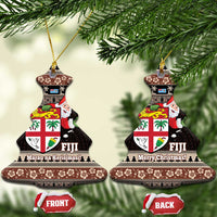 Fiji Christmas Ceramic Ornament Fijian Masi Marau na Kerisimasi! - Brown
