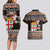 Fiji Christmas Couples Matching Long Sleeve Bodycon Dress and Hawaiian Shirt Fijian Masi Marau na Kerisimasi! - Brown