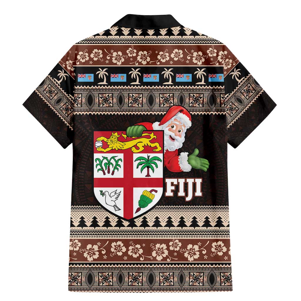 Fiji Christmas Family Matching Mermaid Dress and Hawaiian Shirt Fijian Masi Marau na Kerisimasi! - Brown