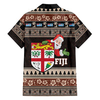 Fiji Christmas Family Matching Puletasi and Hawaiian Shirt Fijian Masi Marau na Kerisimasi! - Brown LT14 - Polynesian Pride