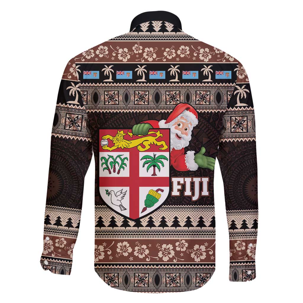 Fiji Christmas Family Matching Puletasi and Hawaiian Shirt Fijian Masi Marau na Kerisimasi! - Brown LT14 - Polynesian Pride