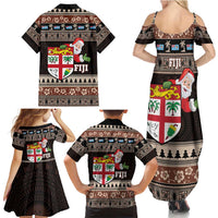 Fiji Christmas Family Matching Summer Maxi Dress and Hawaiian Shirt Fijian Masi Marau na Kerisimasi! - Brown