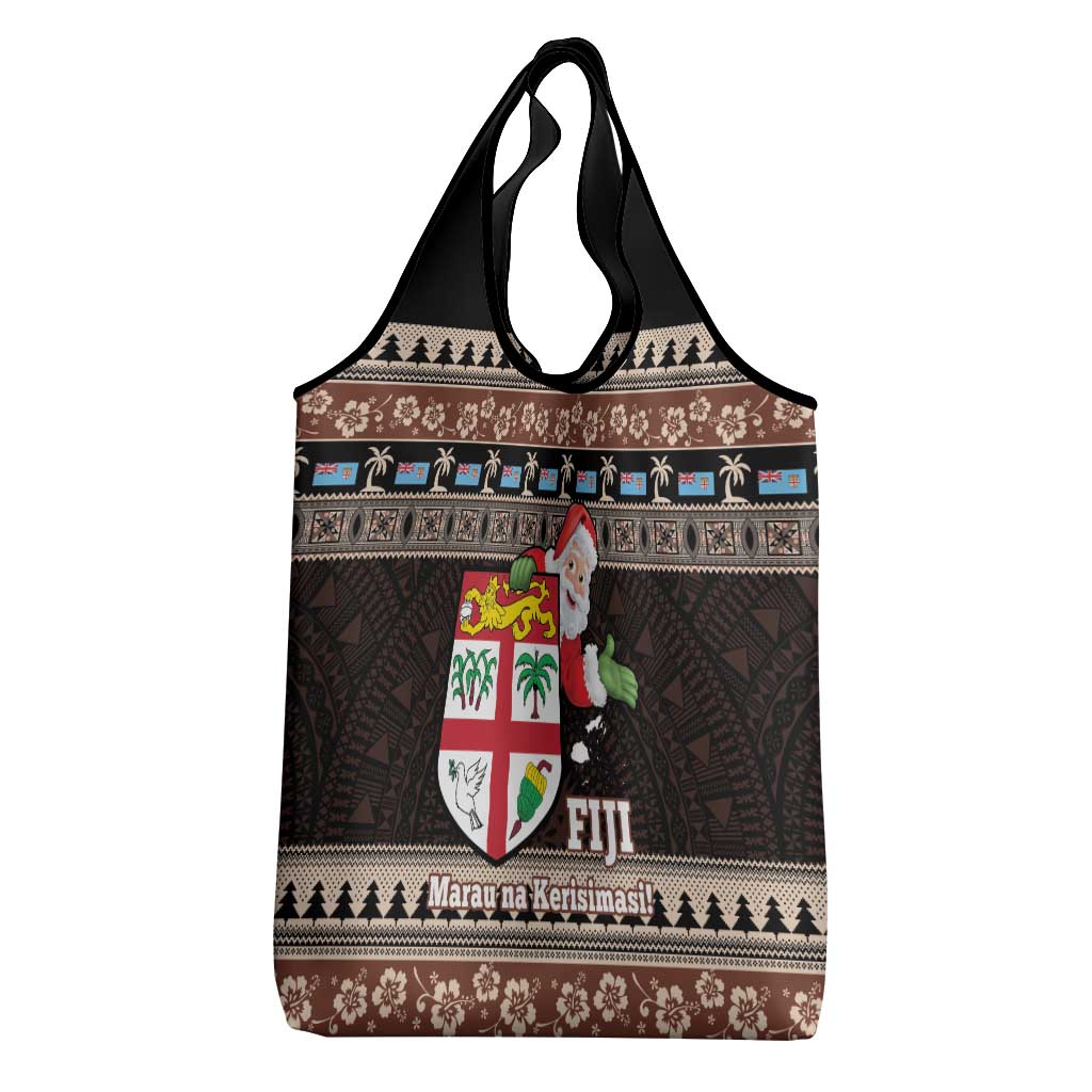 Fiji Christmas Grocery Bag Fijian Masi Marau na Kerisimasi! - Brown