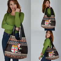 Fiji Christmas Grocery Bag Fijian Masi Marau na Kerisimasi! - Brown