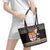 Fiji Christmas Leather Tote Bag Fijian Masi Marau na Kerisimasi! - Brown