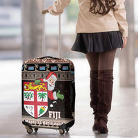 Fiji Christmas Luggage Cover Fijian Masi Marau na Kerisimasi! - Brown