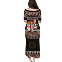 Fiji Christmas Puletasi Fijian Masi Marau na Kerisimasi! - Brown