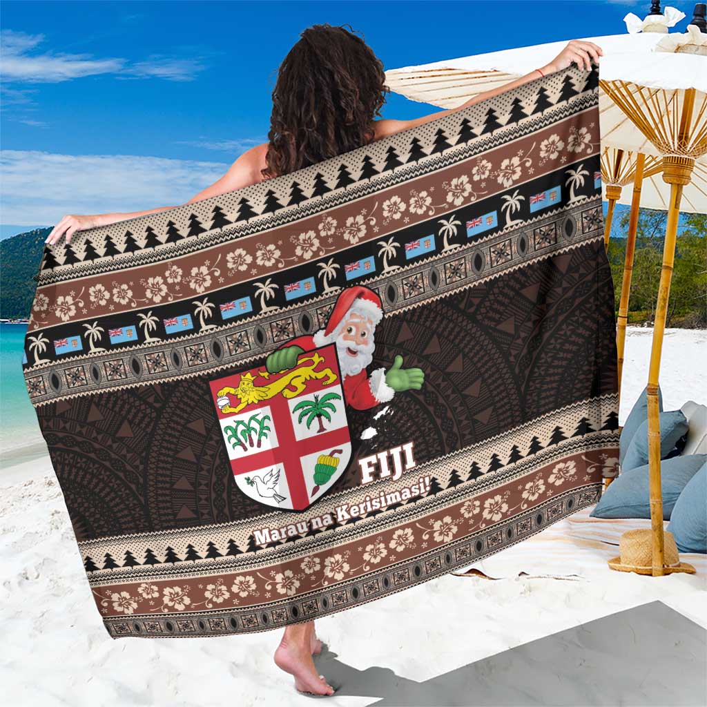 Fiji Christmas Sarong Fijian Masi Marau na Kerisimasi! - Brown