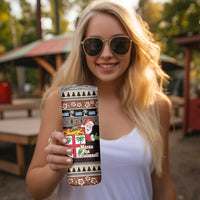 Fiji Christmas Skinny Tumbler Fijian Masi Marau na Kerisimasi! - Brown LT14 - Polynesian Pride