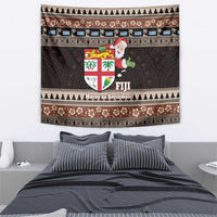 Fiji Christmas Tapestry Fijian Masi Marau na Kerisimasi! - Brown