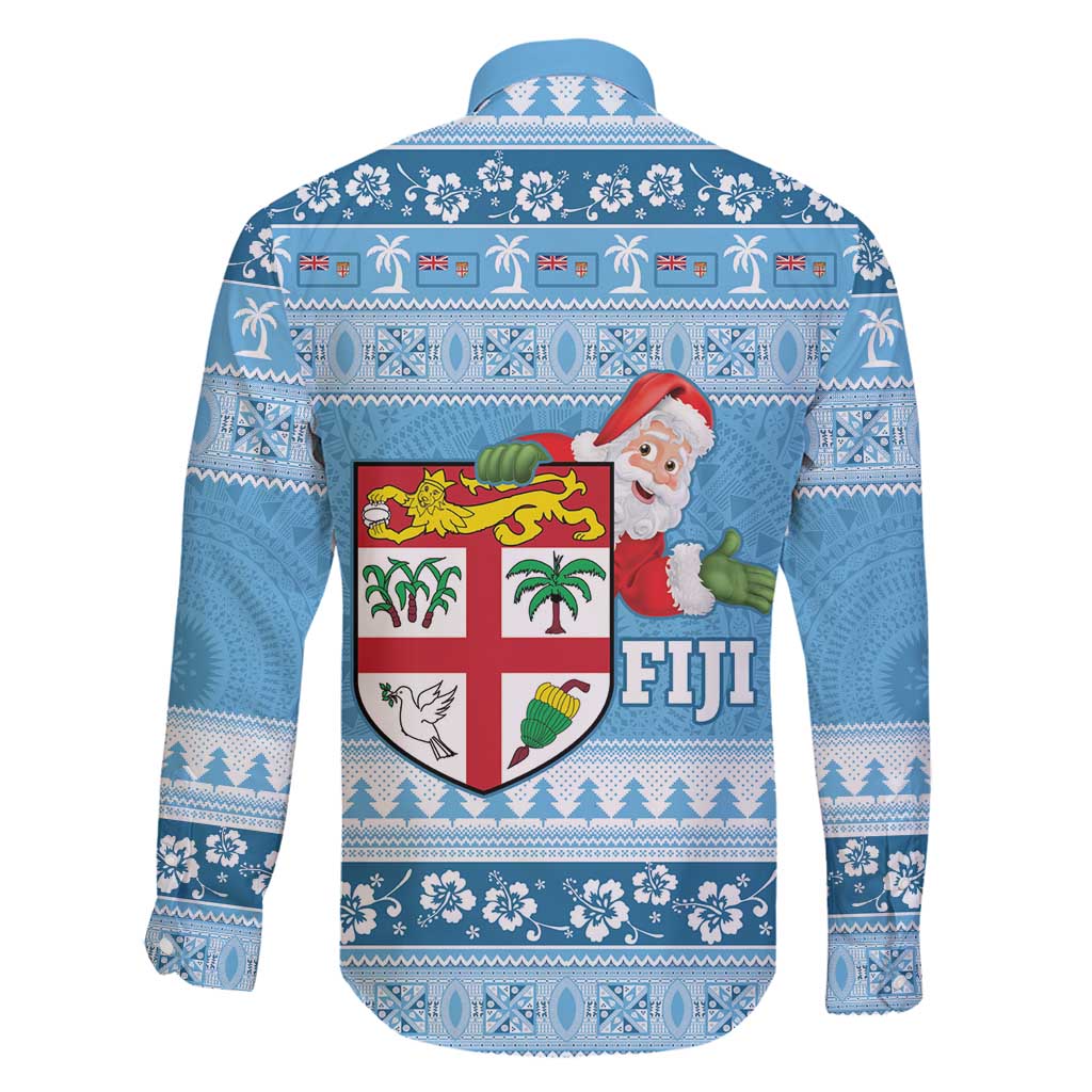 Fiji Christmas Family Matching Puletasi and Hawaiian Shirt Fijian Masi Marau na Kerisimasi! - Blue LT14 - Polynesian Pride