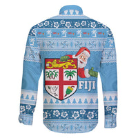 Fiji Christmas Family Matching Puletasi and Hawaiian Shirt Fijian Masi Marau na Kerisimasi! - Blue LT14 - Polynesian Pride