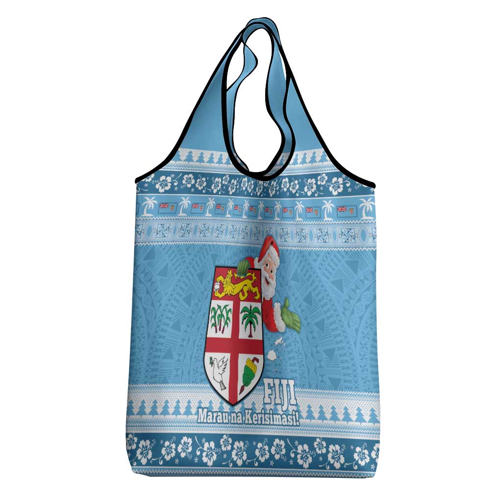 Fiji Christmas Grocery Bag Fijian Masi Marau na Kerisimasi! - Blue