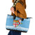 Fiji Christmas Leather Tote Bag Fijian Masi Marau na Kerisimasi! - Blue