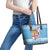 Fiji Christmas Leather Tote Bag Fijian Masi Marau na Kerisimasi! - Blue