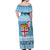 Fiji Christmas Off Shoulder Maxi Dress Fijian Masi Marau na Kerisimasi! - Blue