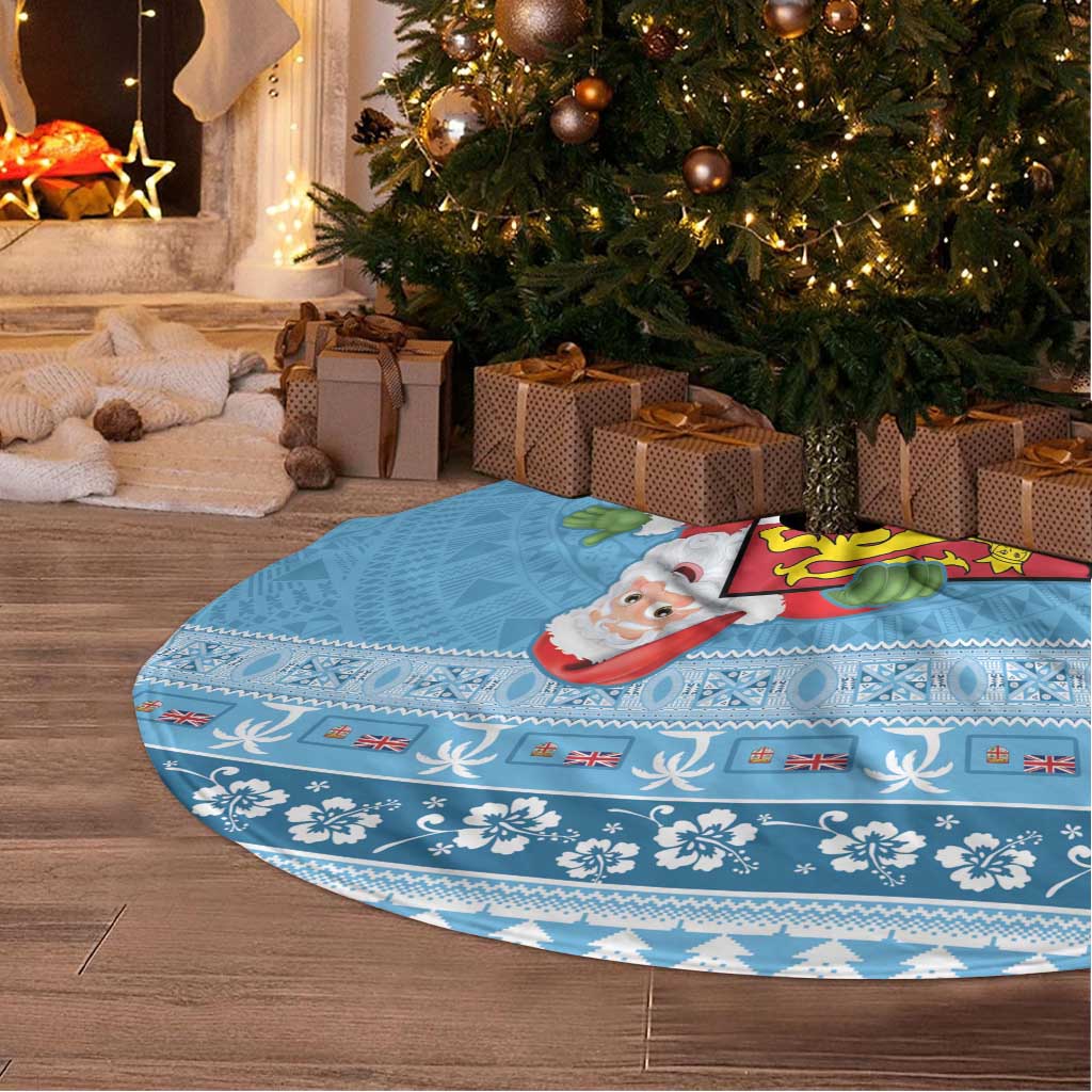 Fiji Christmas Tree Skirt Fijian Masi Marau na Kerisimasi! - Blue