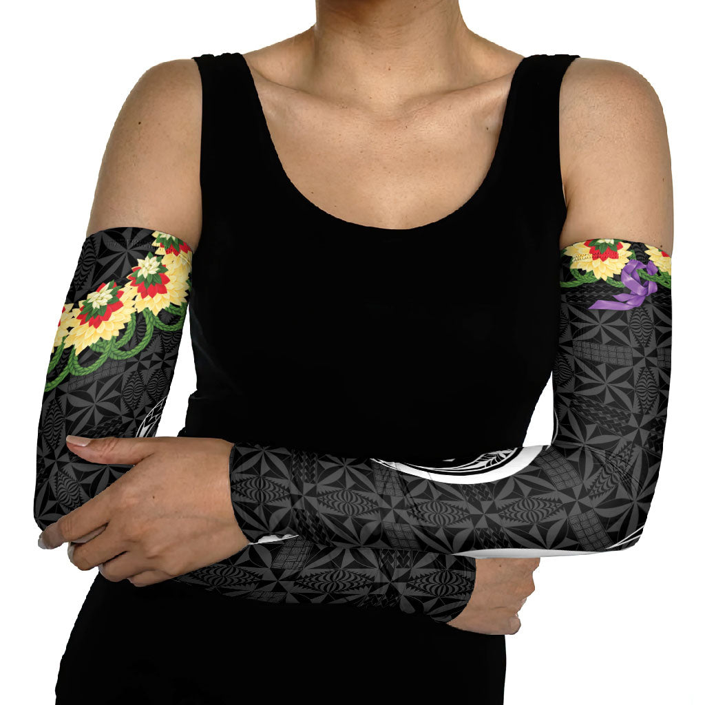 Black Tonga Ngatu Kahoa Lei Arm Sleeves LT14 - Polynesian Pride