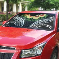 Black Tonga Ngatu Kahoa Lei Auto Sun Shade LT14 - Polynesian Pride