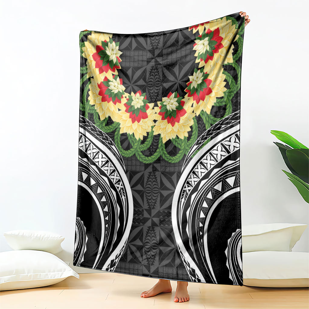 Black Tonga Ngatu Kahoa Lei Blanket LT14 - Polynesian Pride