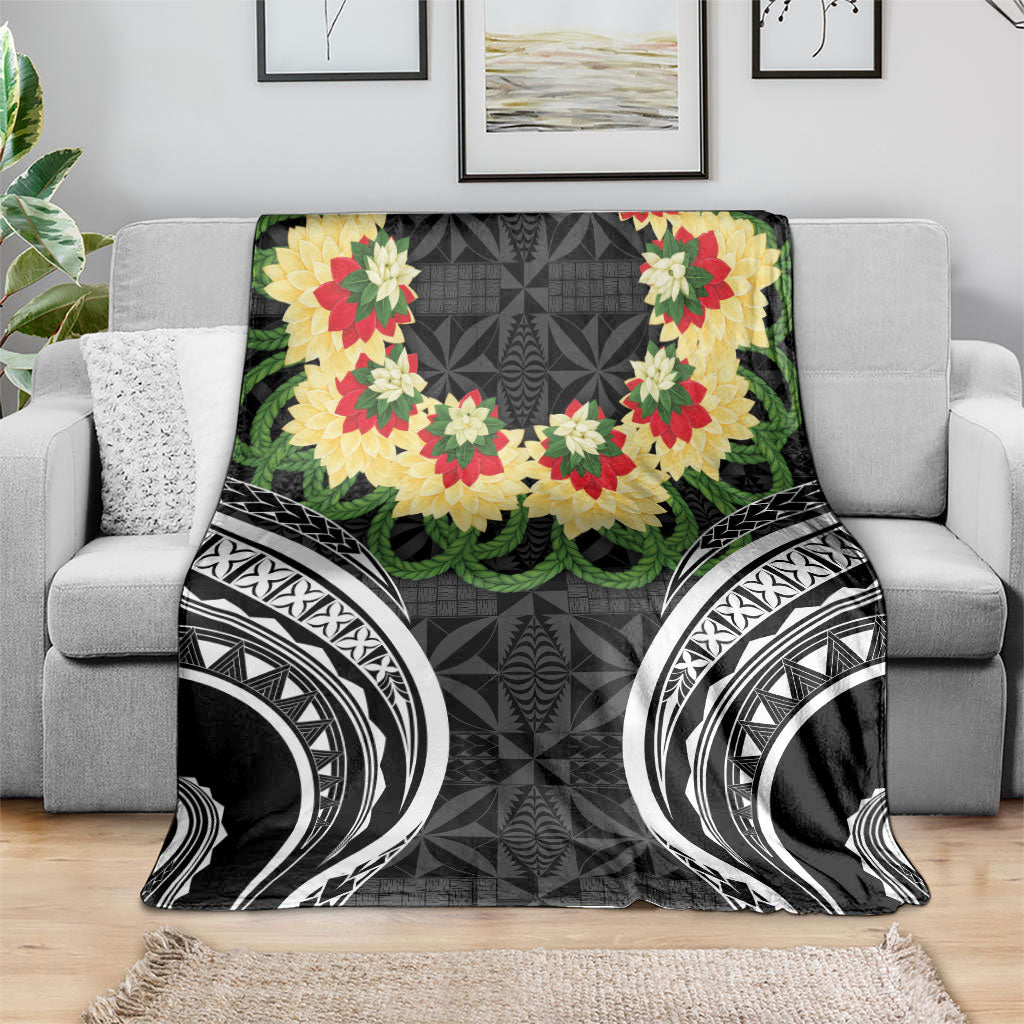 Black Tonga Ngatu Kahoa Lei Blanket LT14 - Polynesian Pride