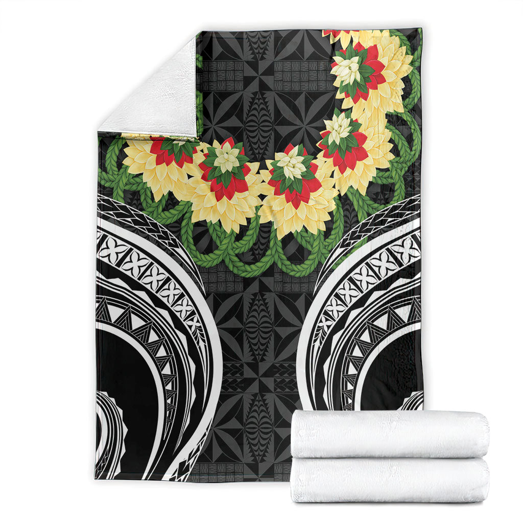 Black Tonga Ngatu Kahoa Lei Blanket LT14 - Polynesian Pride