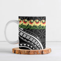 Black Tonga Ngatu Kahoa Lei Ceramic Mug LT14 Black - Polynesian Pride