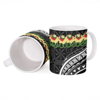 Black Tonga Ngatu Kahoa Lei Ceramic Mug LT14 - Polynesian Pride