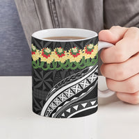 Black Tonga Ngatu Kahoa Lei Ceramic Mug LT14 - Polynesian Pride
