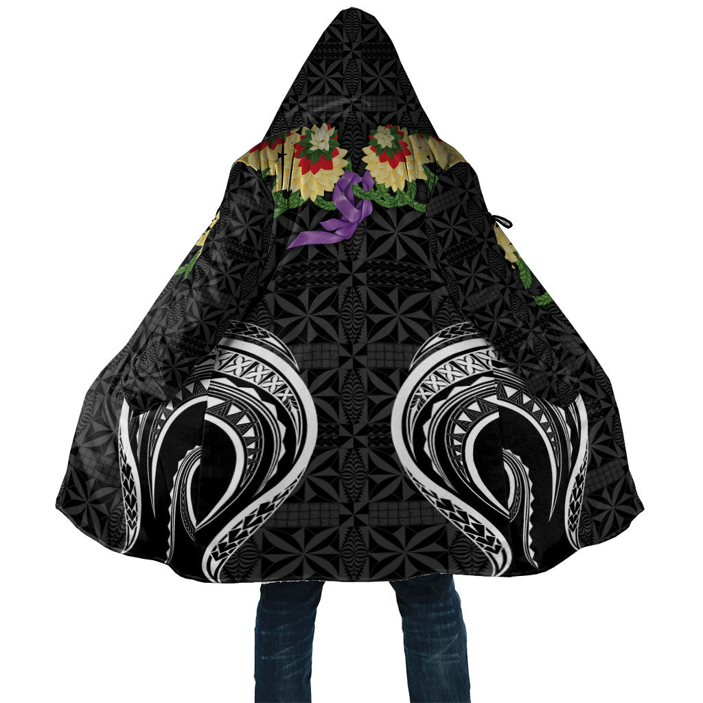 Black Tonga Ngatu Kahoa Lei Cloak LT14 Unisex Black - Polynesian Pride