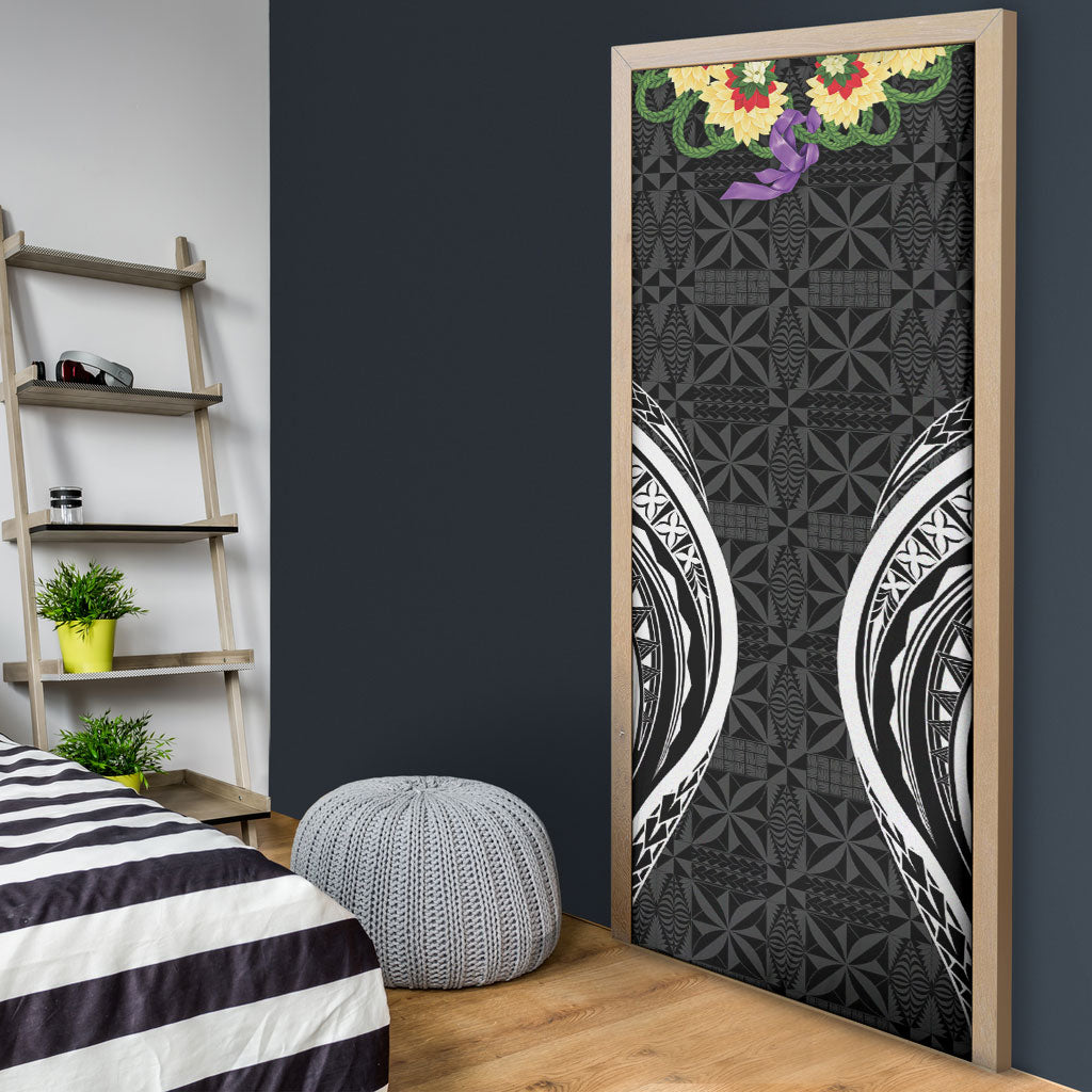 Black Tonga Ngatu Kahoa Lei Door Cover LT14 - Polynesian Pride