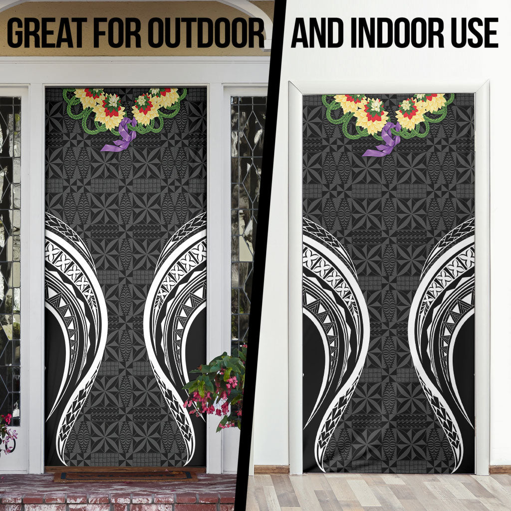 Black Tonga Ngatu Kahoa Lei Door Cover LT14 - Polynesian Pride