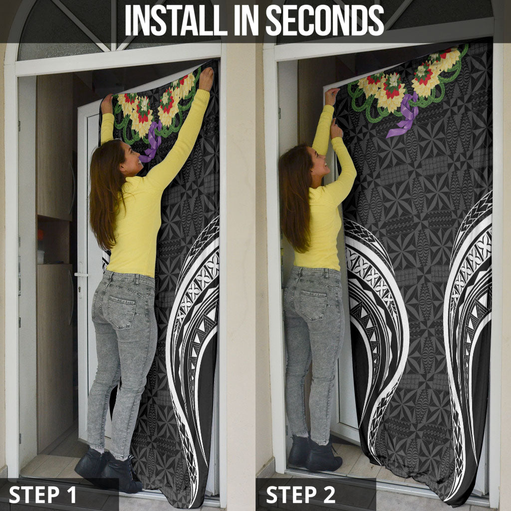 Black Tonga Ngatu Kahoa Lei Door Cover LT14 - Polynesian Pride