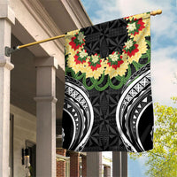Black Tonga Ngatu Kahoa Lei Garden Flag LT14 House Flag Black - Polynesian Pride