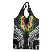 Black Tonga Ngatu Kahoa Lei Grocery Bag LT14 - Polynesian Pride