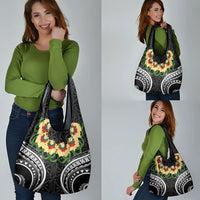 Black Tonga Ngatu Kahoa Lei Grocery Bag LT14 - Polynesian Pride