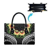 Black Tonga Ngatu Kahoa Lei Leather Bag LT14 - Polynesian Pride