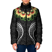 Black Tonga Ngatu Kahoa Lei Padded Jacket LT14 Men Black - Polynesian Pride
