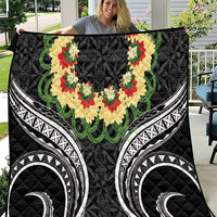 Black Tonga Ngatu Kahoa Lei Quilt LT14 Black - Polynesian Pride