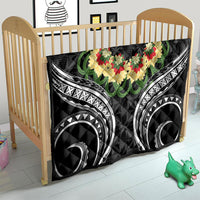 Black Tonga Ngatu Kahoa Lei Quilt LT14 - Polynesian Pride