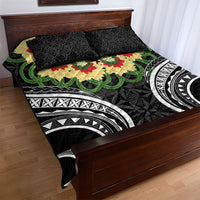 Black Tonga Ngatu Kahoa Lei Quilt Bed Set LT14 - Polynesian Pride