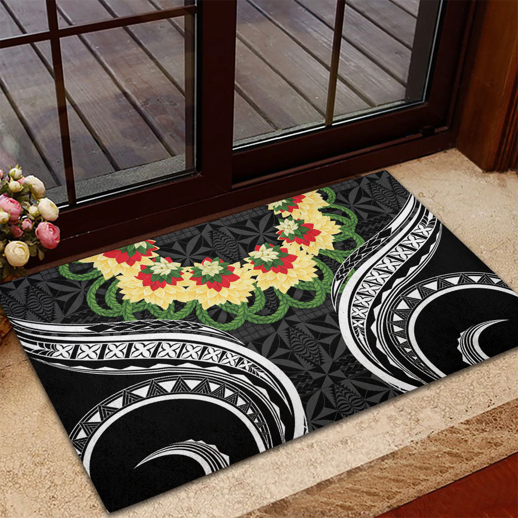 Black Tonga Ngatu Kahoa Lei Rubber Doormat LT14 - Polynesian Pride