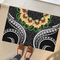 Black Tonga Ngatu Kahoa Lei Rubber Doormat LT14 - Polynesian Pride