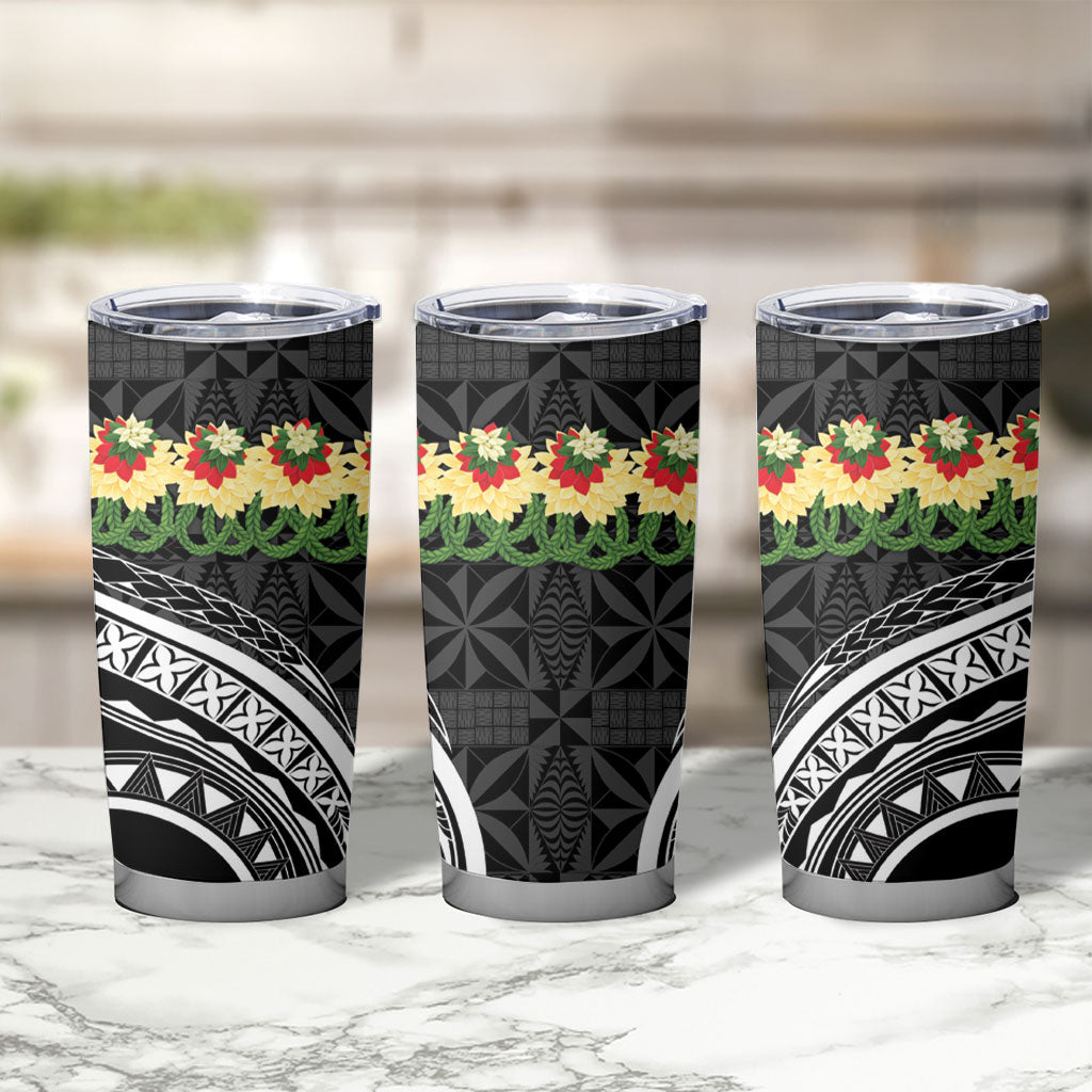 Black Tonga Ngatu Kahoa Lei Tumbler Cup LT14 - Polynesian Pride