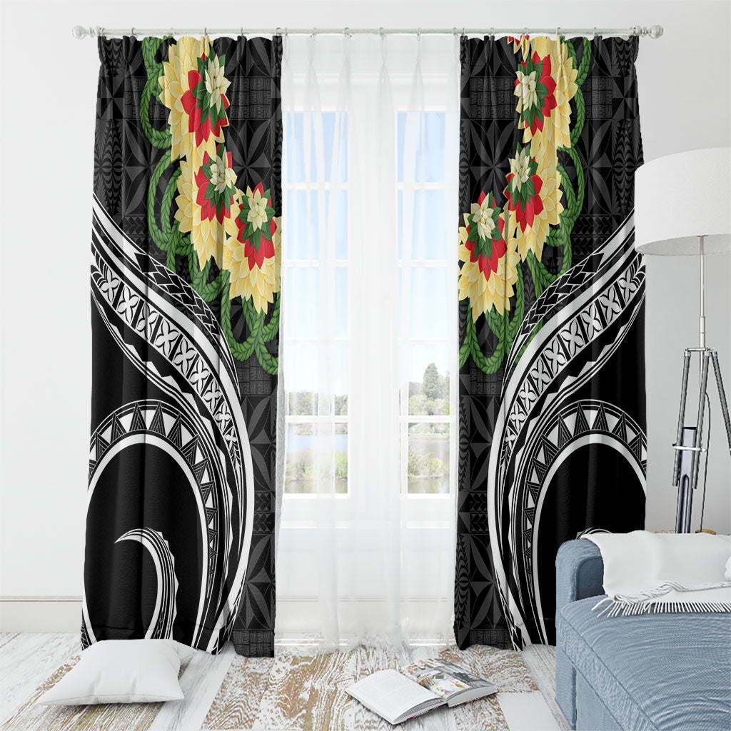 Black Tonga Ngatu Kahoa Lei Window Curtain LT14 - Polynesian Pride